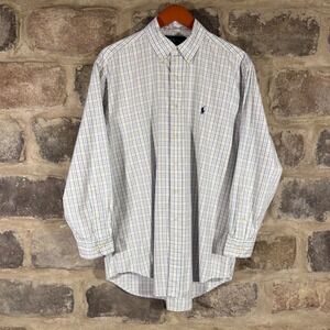 Ralph Lauren Yarmouth Men's‎ Plaid Button Down Shirt 16 32/33 Long Sleeve Career